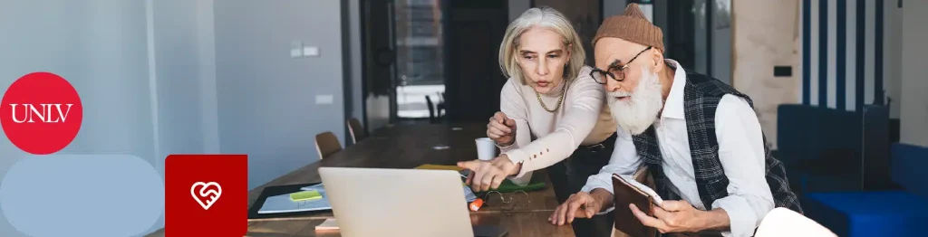 Two professionals collaborating at a modern workspace